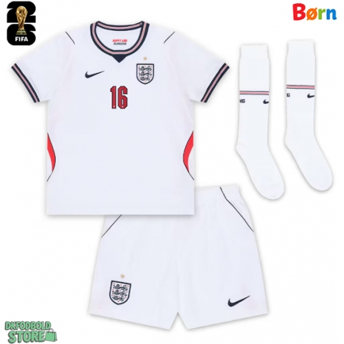 England Kobbie Mainoo #16 Replika Babytøj Hjemmebanesæt Børn VM 2026 Kortærmet (+ Korte bukser)
